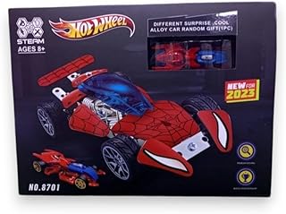 لعبة سيارة سباق بتصميم سبايدر من هوت ويل، قالب مصبوب رقم 8701، للأعمار من 8 سنوات وما فوق، أحمر وأزرق