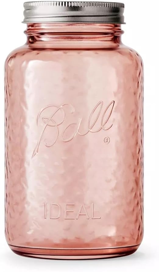 Ball Collectors Edition Vintage Rose Colored Canning Jar, Regular Mouth Quart Jar with Lid and Band, 32 Oz, 2166214-1PK