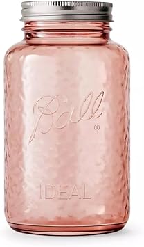 Ball Collectors Edition Vintage Rose Colored Canning Jar, Regular Mouth Quart Jar with Lid and Band, 32 Oz, 2166214-1PK