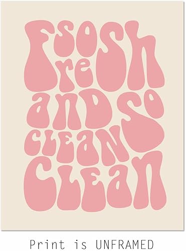 Miniatura 2 de WCDHOR So Fresh and so Clean Clean, Laundry Room & Bathroom Wall Art, 70s Art Print, Unframed (11X14 INCH, Pink)
