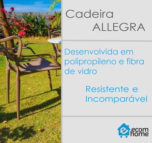 Ecom Home - Kit 4 Cadeiras Allegra Fendi Sala de Jantar Polipropileno