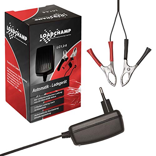 Loadchamp Automatik Batterie Akku Ladegerät 1,2A 6V Batterieladegerät