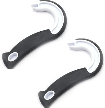 BWESOO 2 PCS Black Manual J Shape Ring Pull Can Opener, Stainless Steel