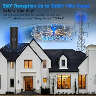 3600+ Miles Range TV Antenna,2026 Digital TV Antenna Indoor Outdoor with Strongest Amplifier, 360°Reception HDTV Antenna for Local Channels for Smart TV and Old TVs-38ft Coax Cable-Support 8K 4K 1080p