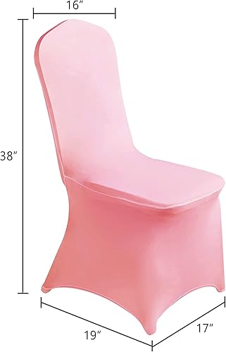 Miniatura 8 de MDS - Paquete de 50 fundas de poliéster y elastano de color blanco, fundas elásticas para bodas, banquetes, aniversarios, fiestas, decoración del