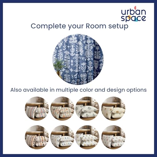 Image of Urban Space Decorative Cotton 200 TC Cushion Cover Set of 3, 16 Inch X 16 Inch Cushion Covers for Sofa, Bedroom, Living Room (Twigs Indigo Blue, Cushion Cover 40Cm X 40Cm, Set of 3)