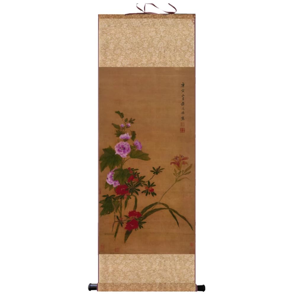 KEXYOAN Flower Bird Painting Scroll Hanging Study Tea Room Decoration