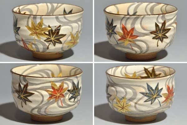 Amazon.co.jp: 金彩色絵 龍田川文茶碗 藤谷芳哉（造）大徳寺 立花大亀