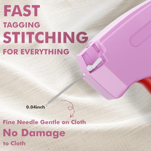 Image of Stitch Gun for Clothes, Tagging Gun, Quick Clothing Fixer, Fuchsia | 5000 Fasteners, 0.04 inch Fine Needle, 6 Needles, Portable, Handheld, Compact, Lightweight, Easy to Use, Versatility, Durable