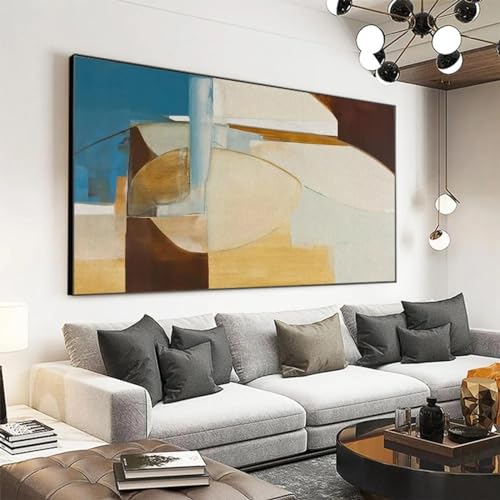 Peinture à l'huile abstraite grand format 60x120cm, tableau d'art mural de prestige