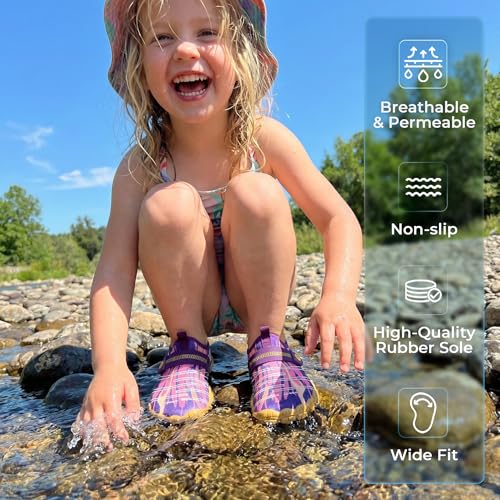Image of SEEKWAY Barefoot Water Shoes for Kids - Wide Toe Box and Quick-Dry Sand Shoes Toddler for Hiking Swim Beach Pool Kayak Sport Accessories, Camping Essentials Must-Haves for Boys Girls Sizes