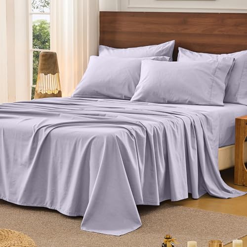 Image of Bedlifes 100% French Linen King Bed Sheet Set - 16 inch Deep Pocket, 4-Piece | Soft & Durable, Breathable & Cooling, Pure Flax Linen, OEKO-TEX Certified, Moisture-Wicking, Easy Care, Machine Washable