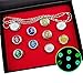 Miotlsy Anime Rings Set in Box, Leuchtend Anime Rings Set Neu in Box Cosplay-Mitglied-Ring-Set, Itachi Sharingan Box für Cosplay Fans 12 Stück