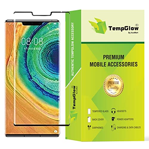 Image of TempGlow Screen Protector for Huawei Honor Mate 30 Pro (Black) Tempered Glass Edge-to-Edge 6D Screen Guard With Installation Ki