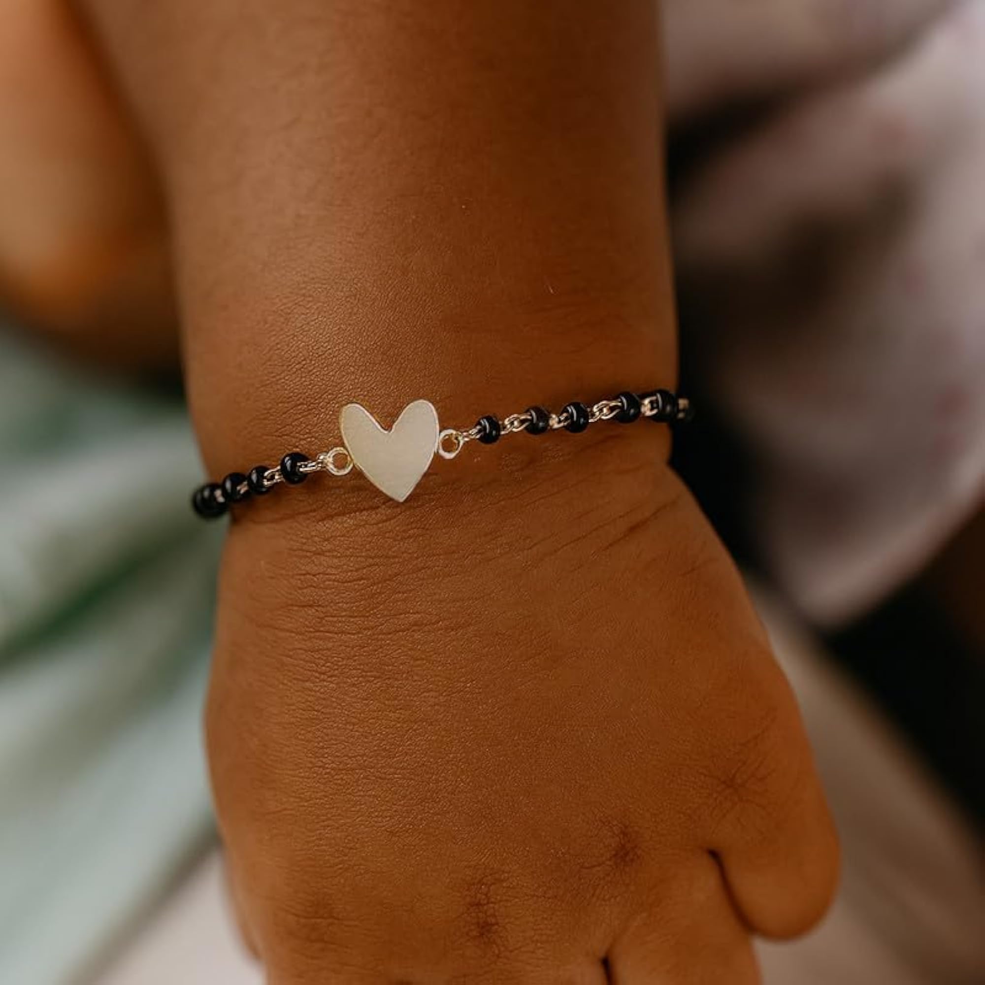 Women's 925 Silver Nazariya Heart Bracelet with Beads
