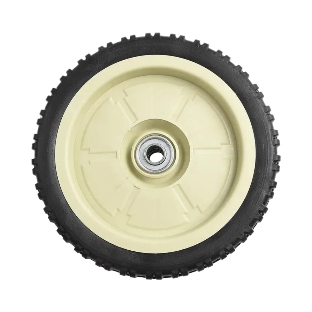 Rueda de cortacésped de 8 pulgadas, 1 par de ruedas delanteras y traseras de goma compatibles con cortacésped manual eficiente HRJ216