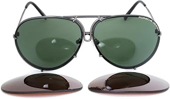 Porsche Design 8478C Sunglasses Matte Gray Frame with Interchangeable 66mm Lens