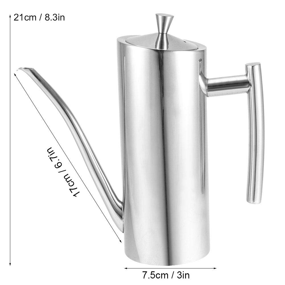 Botella de aceite de acero inoxidable 700 ml para cocina, dispensador de de soja, recipiente para cocinar