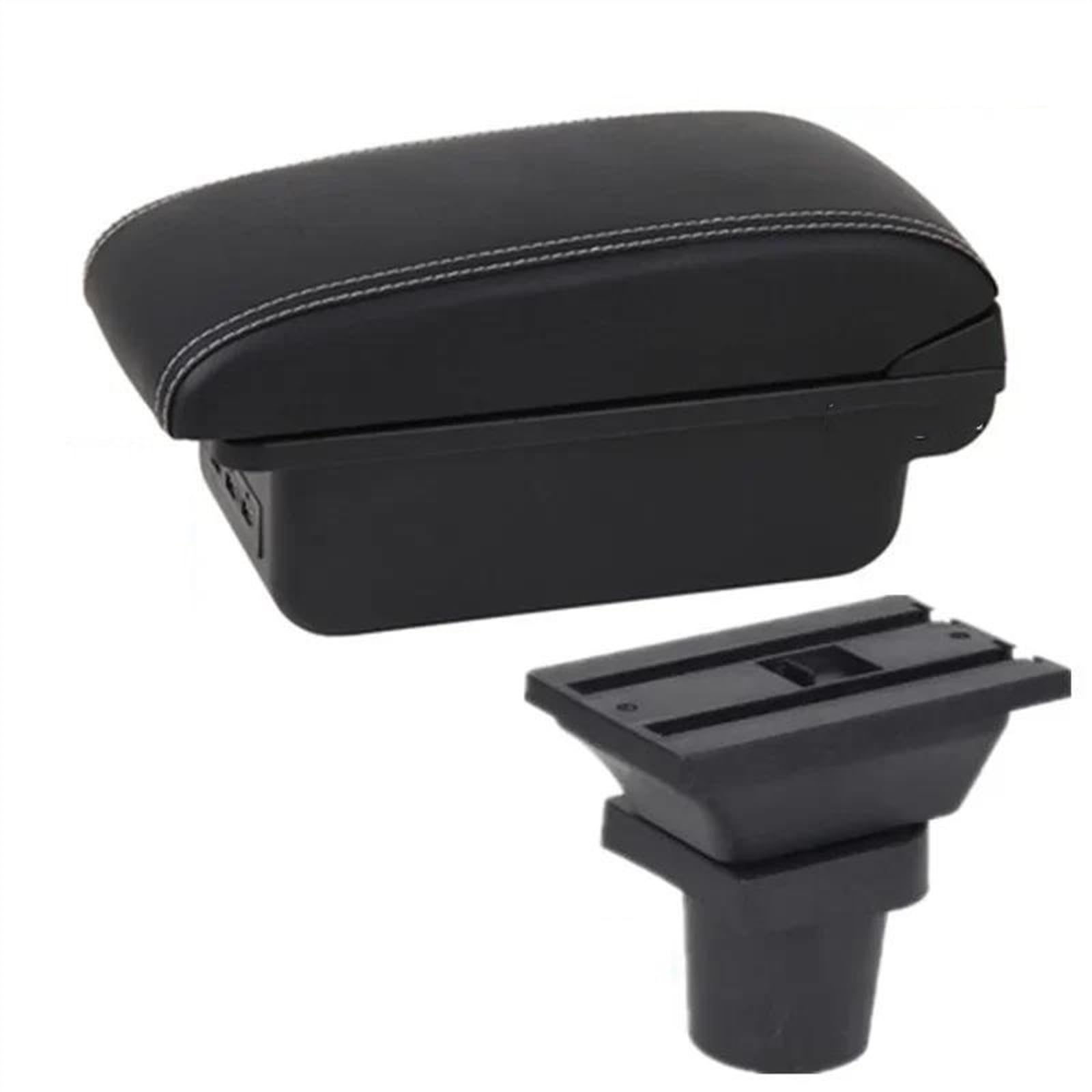 NMJLQW Storage Rack Center Console Armrest Storage Box For FOCUS MK1 Car Interior Parts Modification Accessories(B white line3USB)