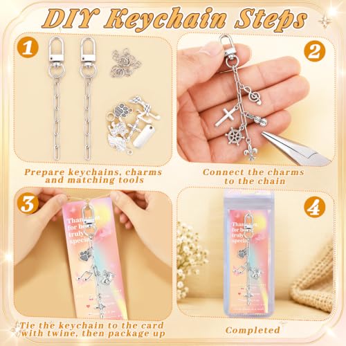 Image of Wurosi 18pcs Paperclip Keychain Making Kit,Key Ring Swivel Snap Hook Chains