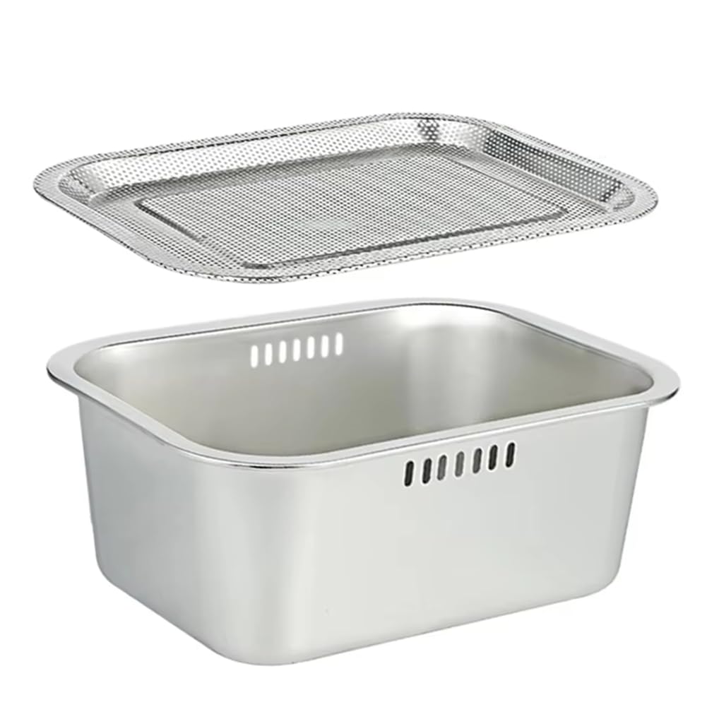 Hndhbfgrt Kitchen Sink Bowl Portable Washing-Up Bowl Stainless Steel Dishpan,Multipurpose Dish Tub Vegetable Washing Basins
