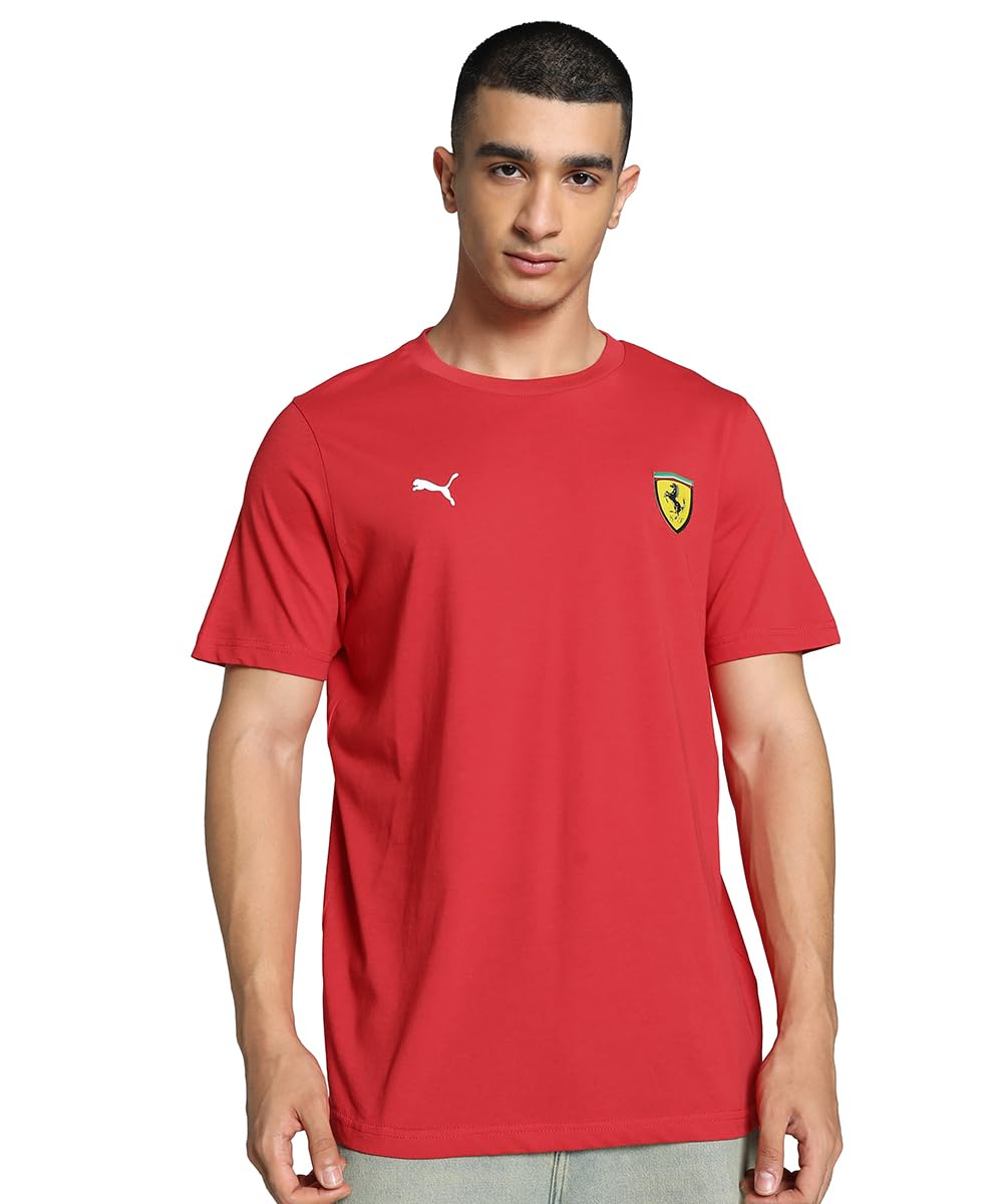 PUMA Men's Scuderia Ferrari Race Logo T-Shirt, Rosso Corsa Red, L