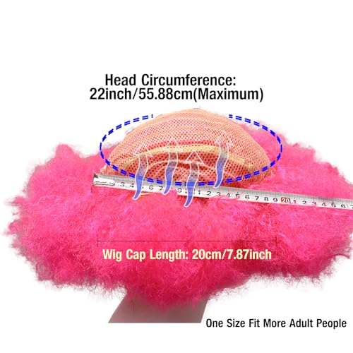 Image of LIULIUBTY Short Bob Hair Wigs Straight with Flat Bangs Synthetic Colorful Cosplay Daily Party Neon Wig for Women + Free Wig Cap 12 inch Natural As Real (Afro, Hot Pink)