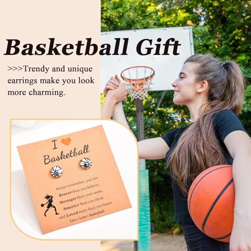 Sports Earrings for Teen Girls Gifts Volleyball/Softball/Baseball/Soccer/Tennis/Football/Basketball Hypoallergenic Sterling Silver Stud Earrings Jewelry Gift2
