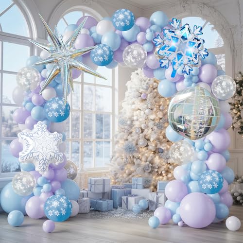 Flocon de neige guirlande de ballons d'hiver pour réussir votre décoration de fête sans stress