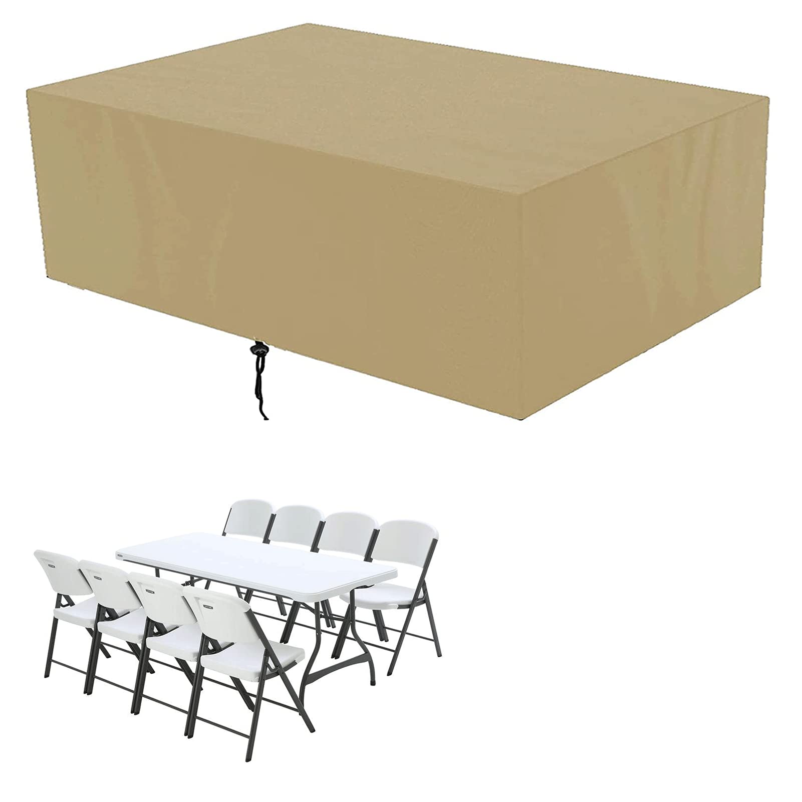 200x160x70cm Fodere per mobili da giardino Rettangolo, copertura protettiva per mobili da esterno impermeabile 420D Oxford resistente alla polvere per divano da giardino, esterno, tavolo e sedie