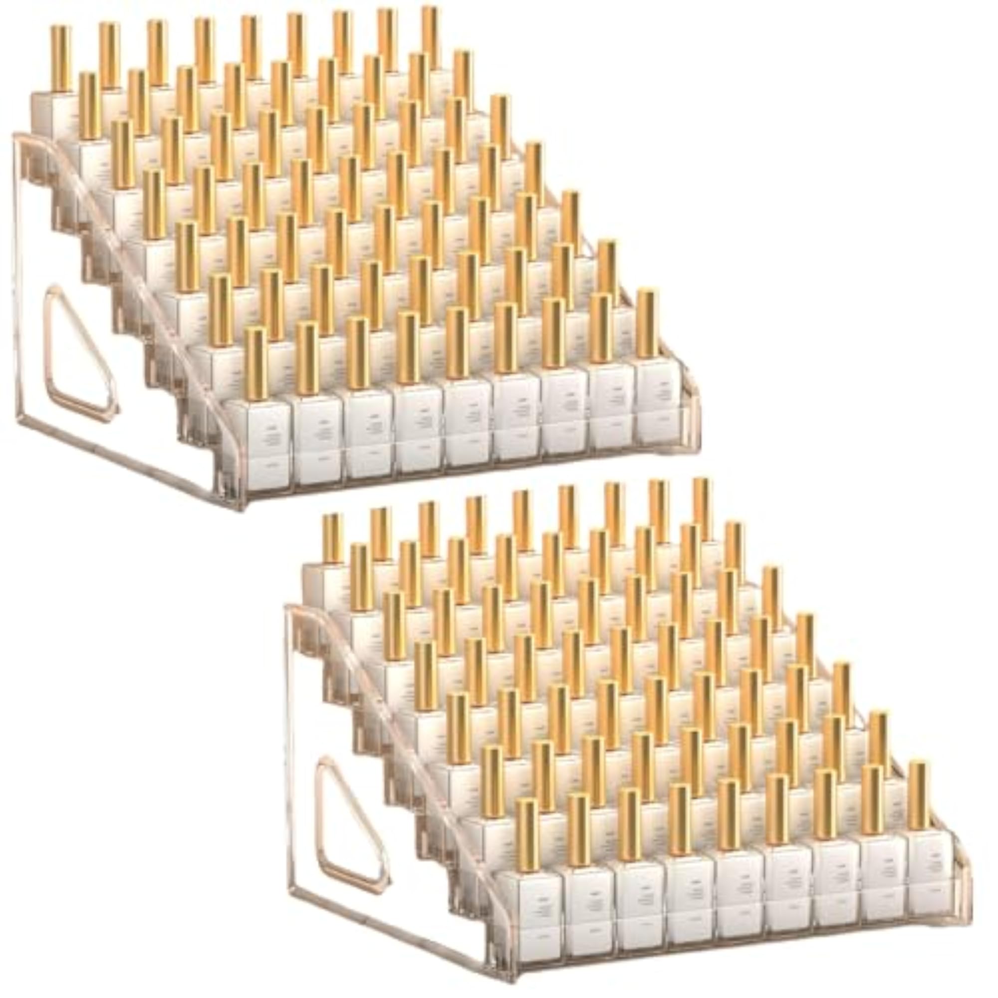 Acrylic Nail Polish Organizer Rack, 2 Pcs 7 Tier Holder