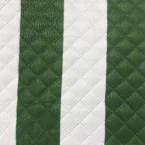 Image of House of Quirk IKATRA Series Quilted Printed Sofa Cover for Indian Sofa Set with Side Pocket - Premium Washable, Anti-Slip, Durable & Ultra Soft Fabric Protector (Evergreen Stripe, Three Seater)