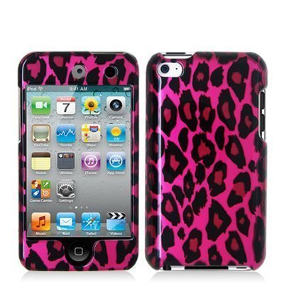Hot Pink Leopard Hard Snap-on Crystal Skin Case Cover Accessory for Ipod Touch 4th Generation 4g 4 8gb 32gb 64gb
