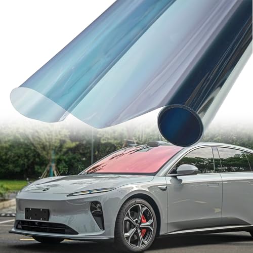 Image of Chameleon Purple Red Car Front Window Tint 78% VLT Car Window Tint Color Change Effect Vehicle Windshield Solar Protection Film, 59.84 inch x 1181.10 inch