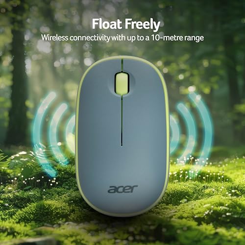 Image of Acer Bubble Wireless Mouse AMR100 | 2.4GHz Silent Click | 1600 DPI | Ergonomic | AA Battery | Win8 /10 /11 | Compact Lightweight Design | Color: Blue /Green