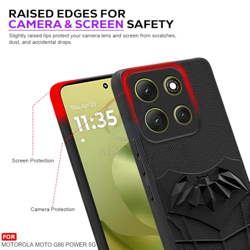 Image of AESTMO Back Cover for Moto G86 Power 5G | Stylish | Soft Silicone | Shockproof | Camera Lens Protection Back Cover for Moto G86 Power 5G (Black)