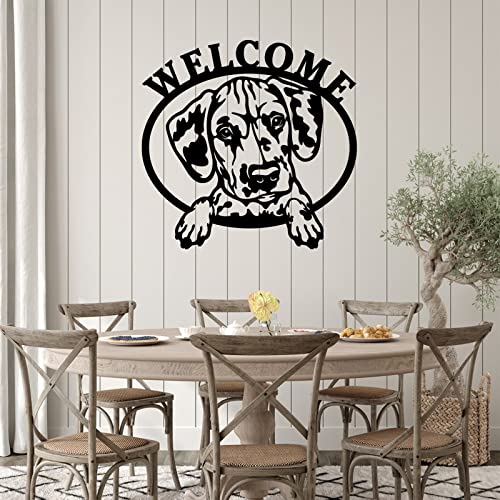 Portrait de chien en métal Yelolyio art mural de prestige et panneau bienvenue de 61 cm