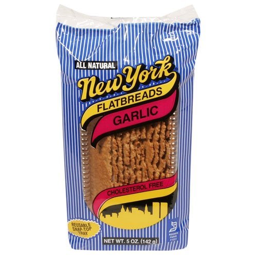 New York All Natural Flatbreads, Garlic, 5 Ounce