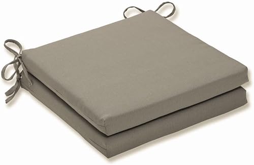 Pillow Perfect Monti Chino - Cojines sólidos para asiento de patio para interiores y exteriores, con relleno de fibra de felpa, resistente a la