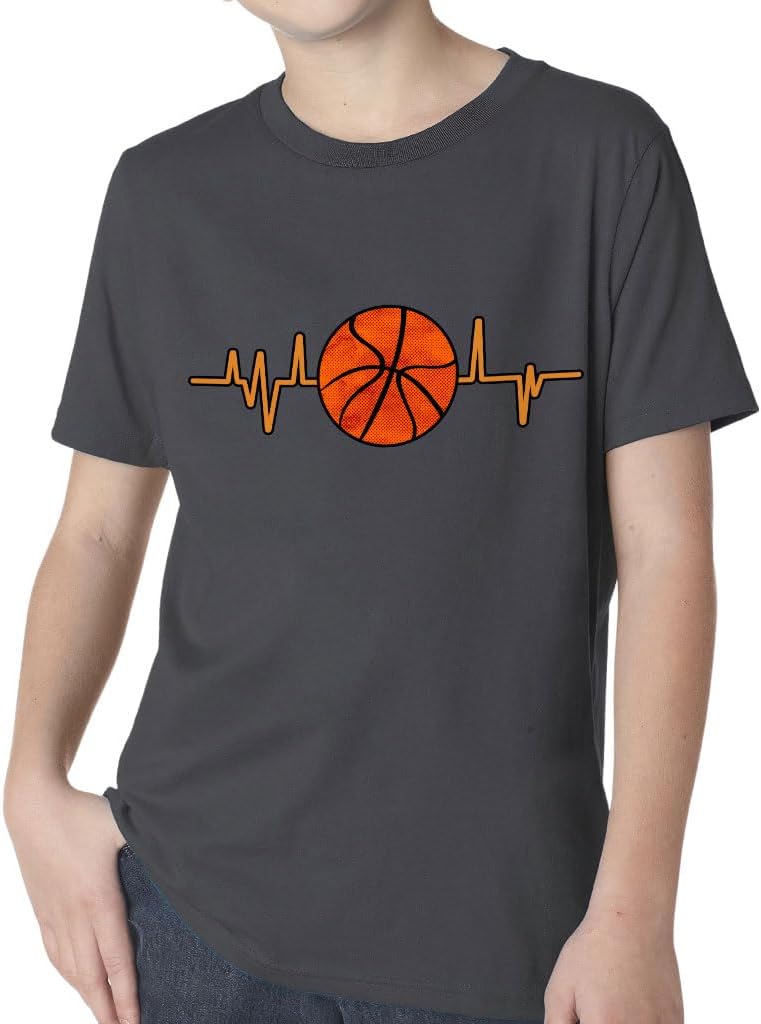 Basketball Heartbeat Kids' Classic Fit T-Shirt - Basketball Fan Clothing - Basketball Player Apparel