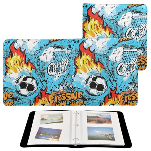 JUMBEAR Álbum de fotos grande autoadhesivo con 20 páginas, álbum de recortes, álbum de recortes para boda, familia, bebé, vacaciones, llama, dibujos animados de fútbol