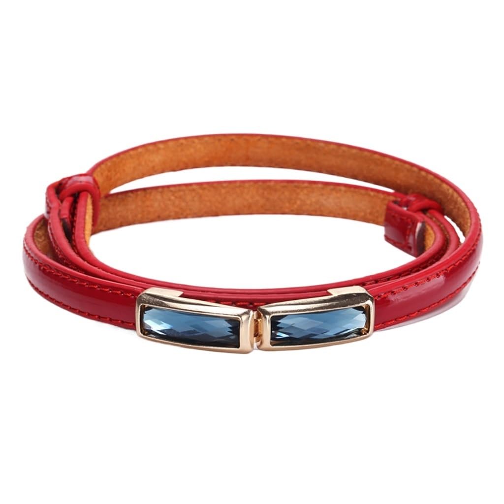 Lacquer Leather Small Gemstone Buckle Genuine Leather Belt For Womens Belt Womens Decorative Skirt Belt