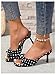 WDIRARA Women's Polka Dots Heeled Sandals Open Square Toe Slip on Shoes Black 8
