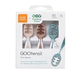 NumNum Baby Spoons Set&comma; Feeding Littles x Silicone Pre-Spoon GOOtensils for Baby Led Weaning&comma; Self-Feeding & Teething&comma; First Stage Toddler Utensils for Ages 6&plus; Months&comma; 3-Pack&comma; BPA-Free &lpar;Neutrals&rpar;