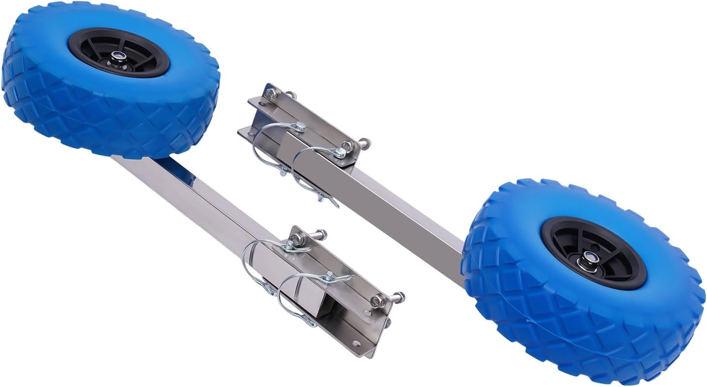 – 2-Pack Inflatable Boat Wheels | Trailer Dolly Set for Beach Launching 330.7lbs Capacity for Inflatable Boats Kayaks Rubber BoatsTransom Wheels Inflatable Boat Launching Wheel ﻿