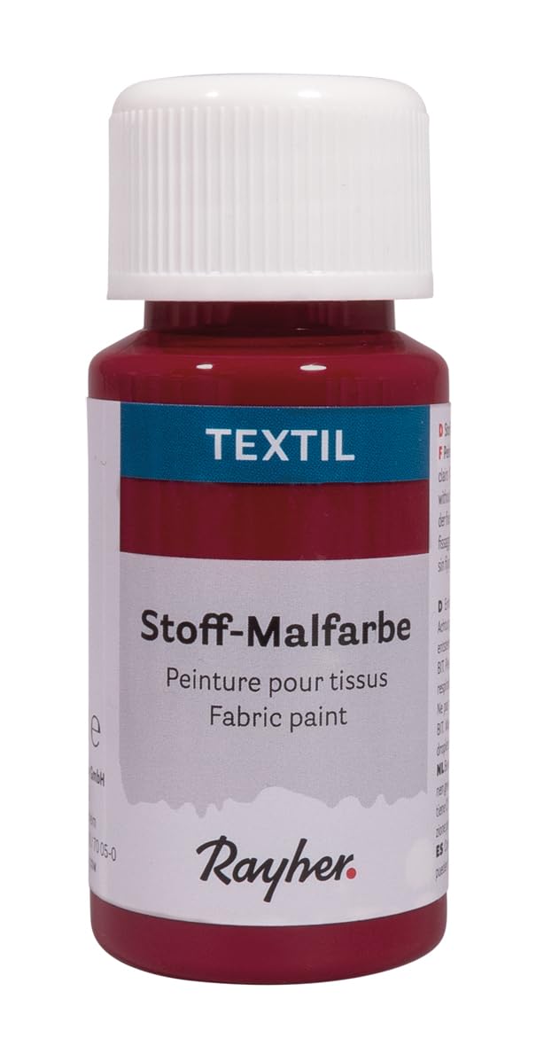 Rayher Textil Fabric Paint, Acrylic Paint, 50 ml, Wine Red, 35062290