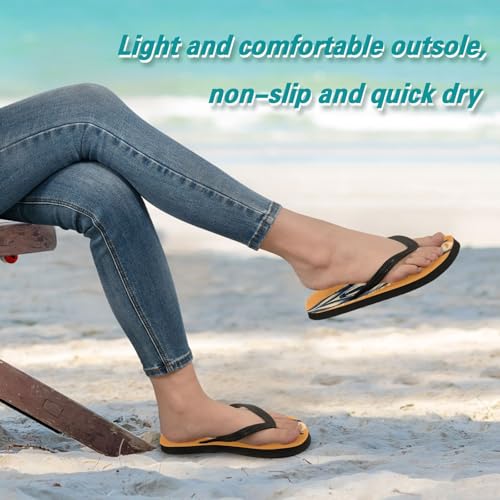 STAYTOP Cool Wolf Face Flip Flops Sandals of Men's & Women's,Sandals Beach Slippers Shower Slides3