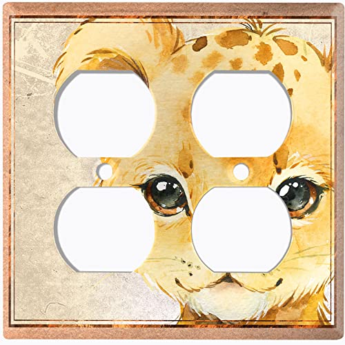 Metal Light Switch Plate Cover Cute Baby Animal Cheetah ANM033