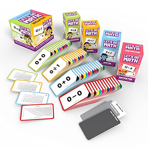 Math Flash Cards Addition Subtraction Multiplication Division for Parents Teachers | Master Pack with 664 Total Cards | Math Learning Resources and Tools | Math Learning Tools & Games
