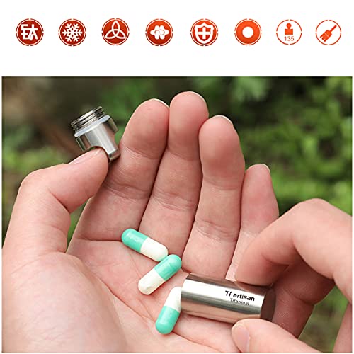 AMZCOM Portachiavi Portapillole Piccolo, Titanio